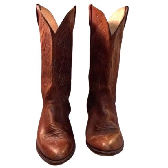 Dan Post Size 13 D Men’s Western Cowboy Leather Boots Brown Pointed Toes - Picture 1 of 9